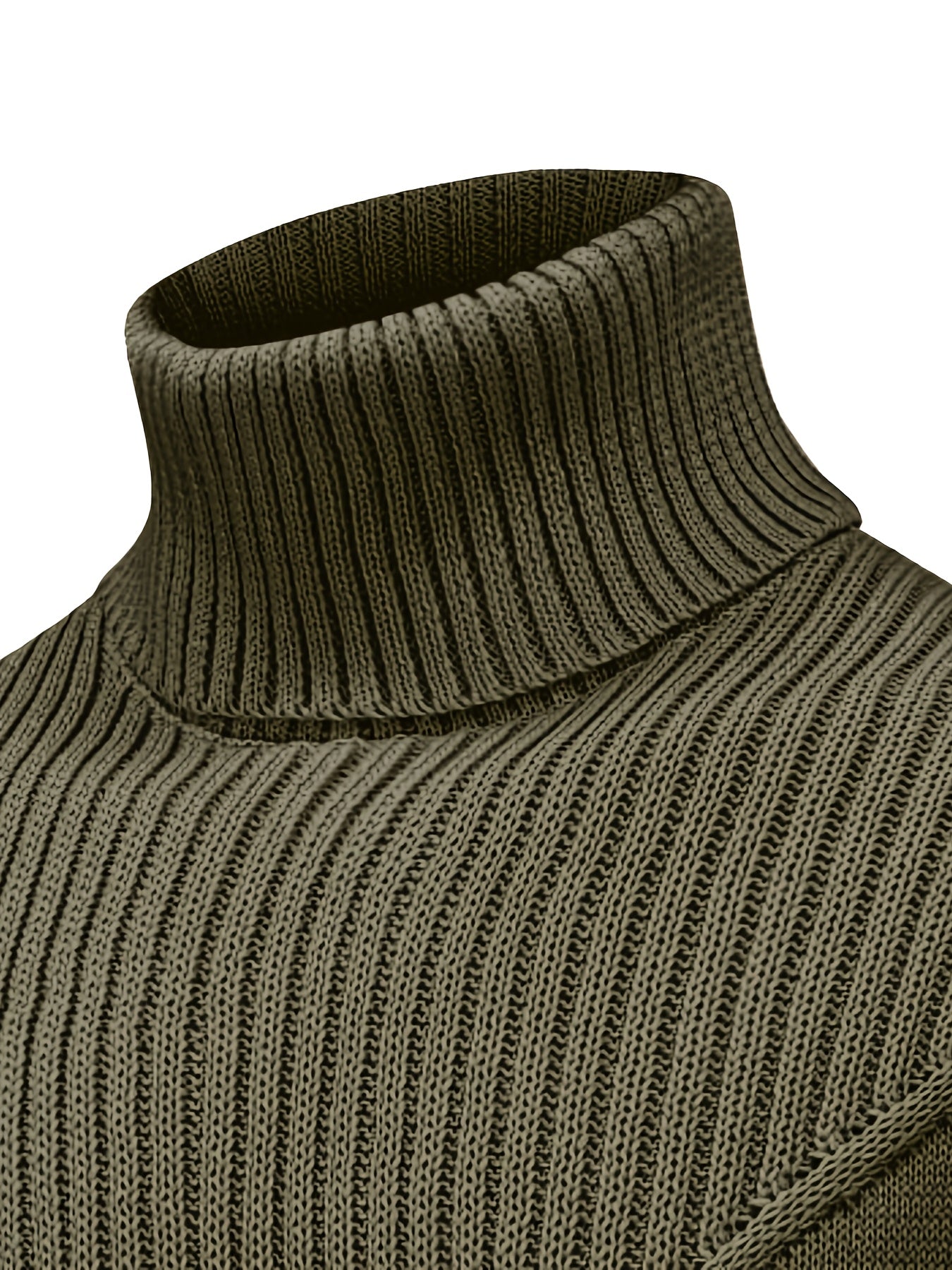 Suéter de cuello alto trenzado vintage para hombre – Jersey de punto clásico