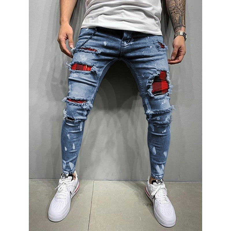 Loom & Soul™ Painted Denim Jeans – Men’s Slim-Fit Streetwear Jeans