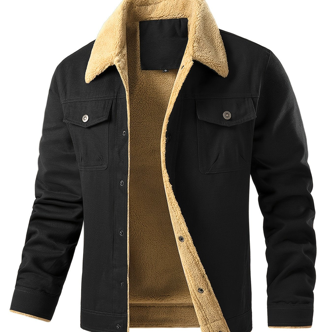 Chaqueta de trabajo para hombre con forro polar - Abrigo con cuello de borreguillo