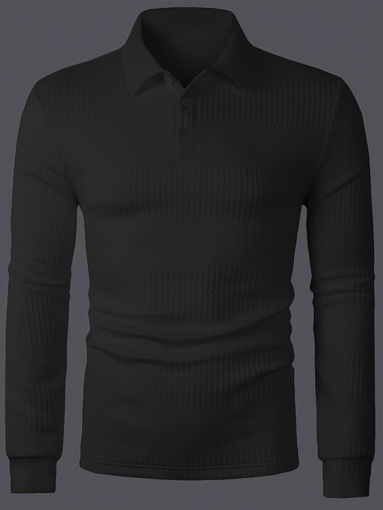 Men’s Summer Jacquard Lapel Shirt – Slim Fit Short Sleeve Polo