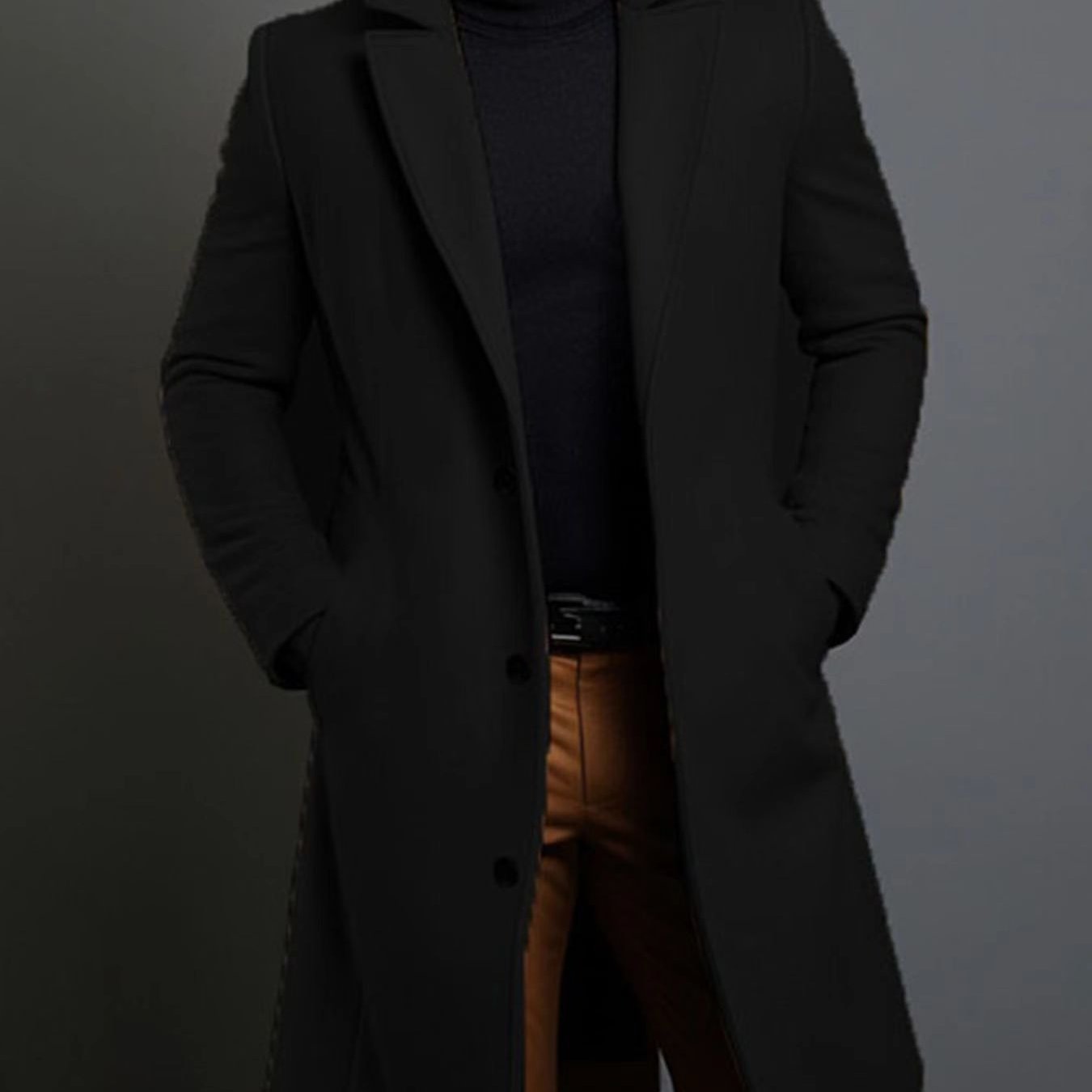 Manteau Classique à Revers pour Homme – Veste d'Hiver à Simple Boutonnage