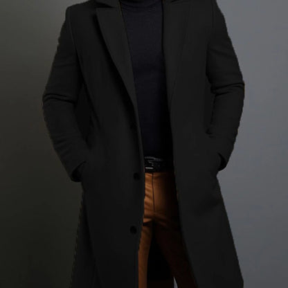 Manteau Classique à Revers pour Homme – Veste d'Hiver à Simple Boutonnage