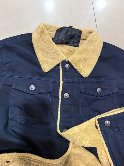 Chaqueta de trabajo para hombre con forro polar - Abrigo con cuello de borreguillo