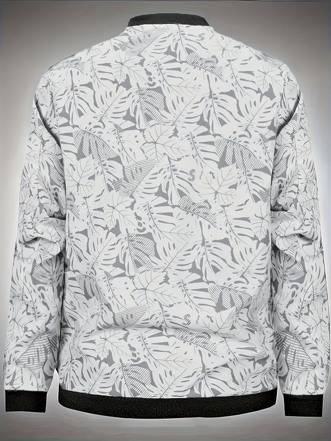 Men’s Printed Baseball Jacket – Zip-Up Casual Lightweight Street Coat