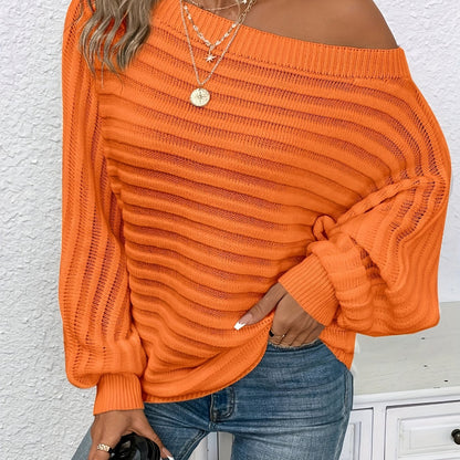 Plus Size Cold Shoulder Top – Ribbed Batwing Sleeve Casual Blouse