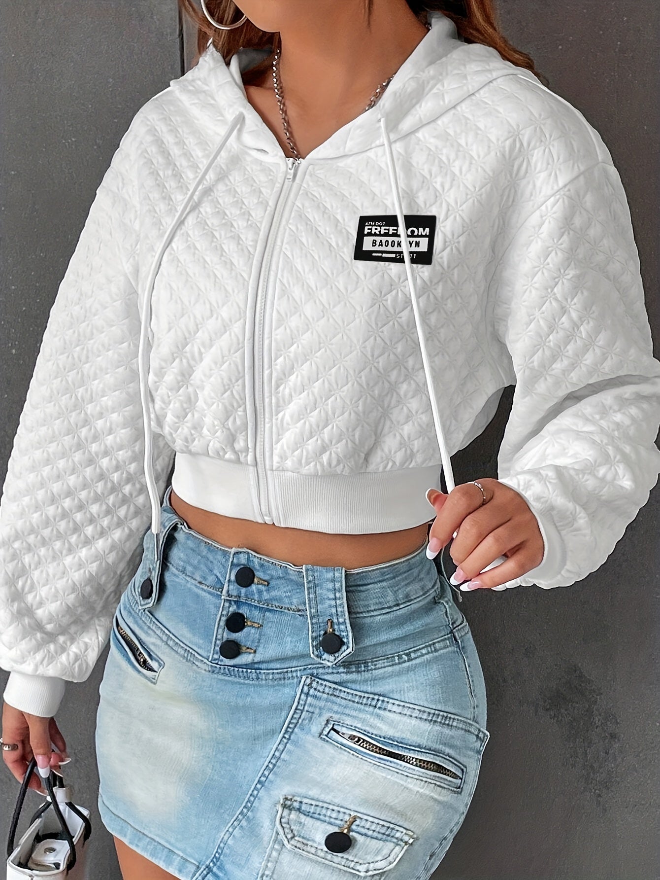 Women’s Elegant Letter Hoodie – Red & Black Cropped Street Pullover