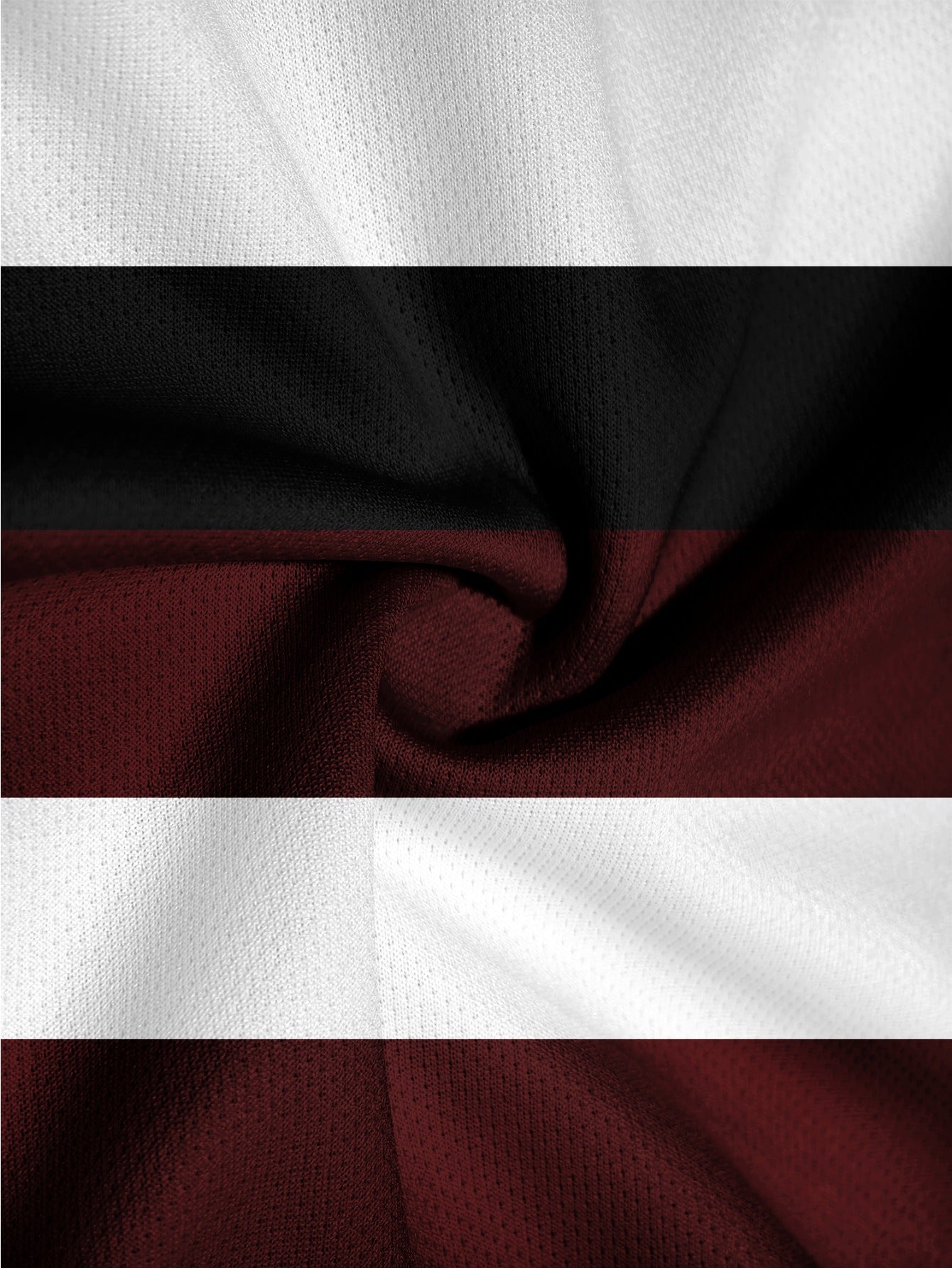 3D Geometric Street Tee – Wine Red Contrast Long Sleeve