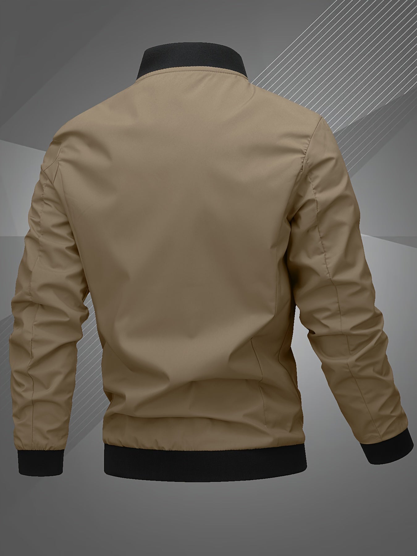 Men’s Letter Embroidered Bomber Jacket – Sporty Casual Streetwear