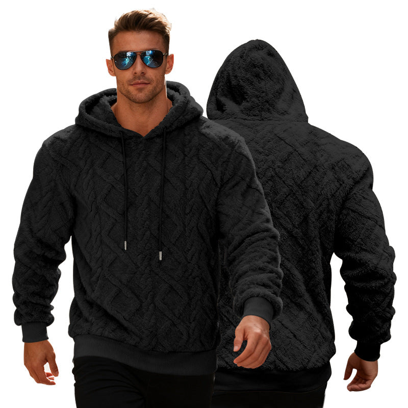 Sweat à capuche polaire pour homme – Coupe ample, pull d'hiver