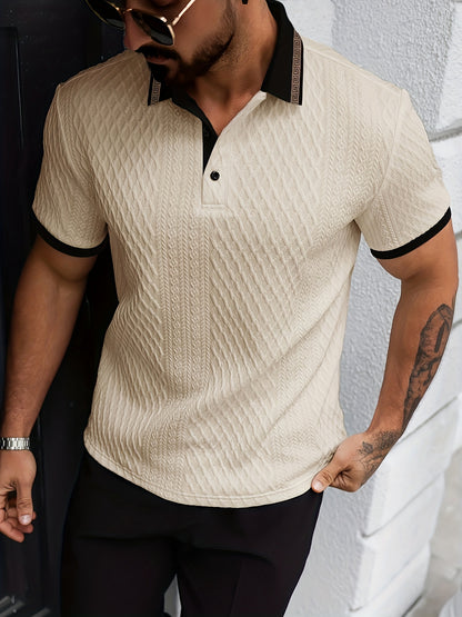 Polo color block homme – Polo d'été décontracté et respirant pour le golf