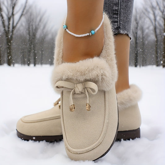 Women’s Fleece-Lined Loafers – Warm Slip-On Winter Shoes