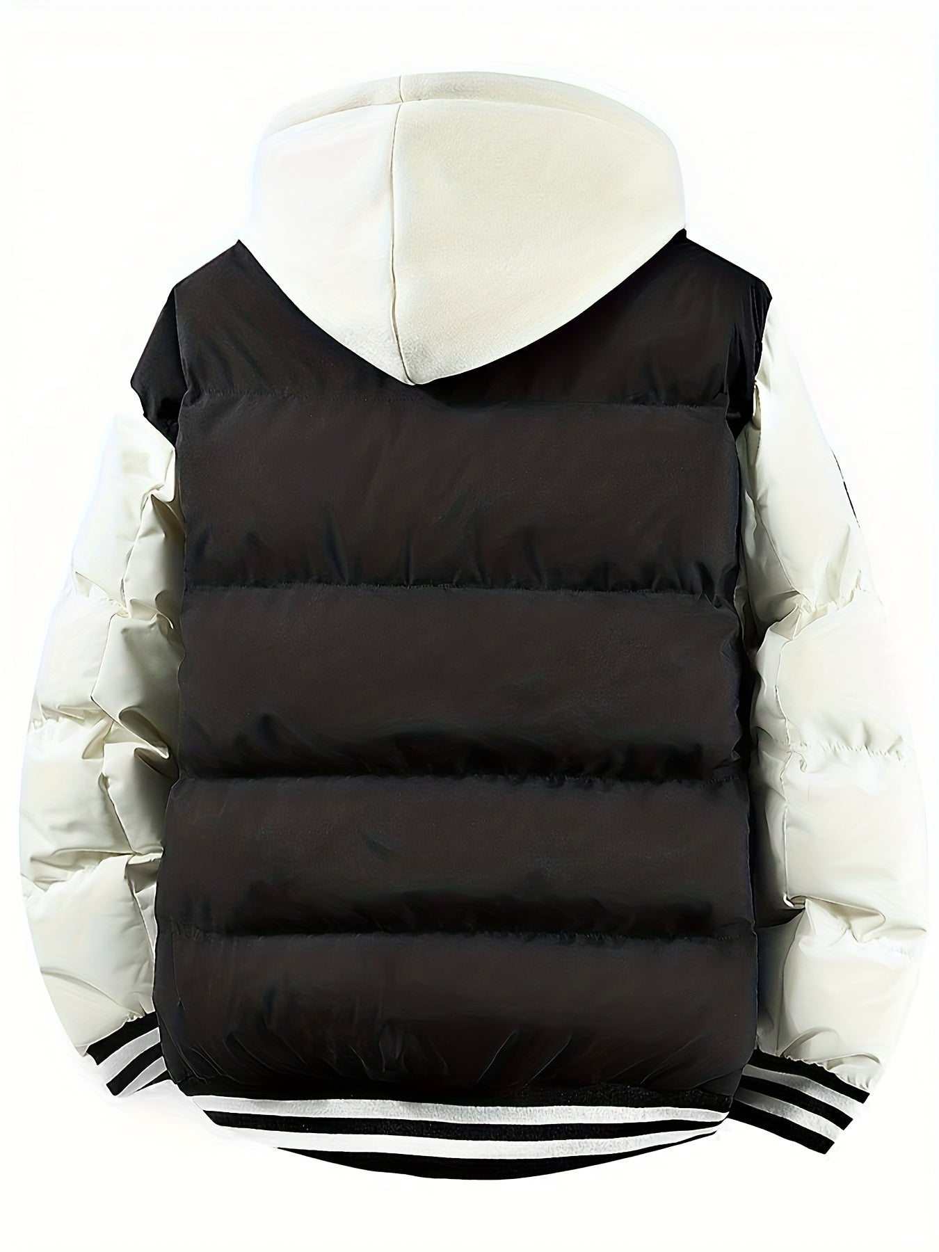 Loom & Soul Men’s Retro Hooded Baseball Jacket – Warm Color-Block Outerwear