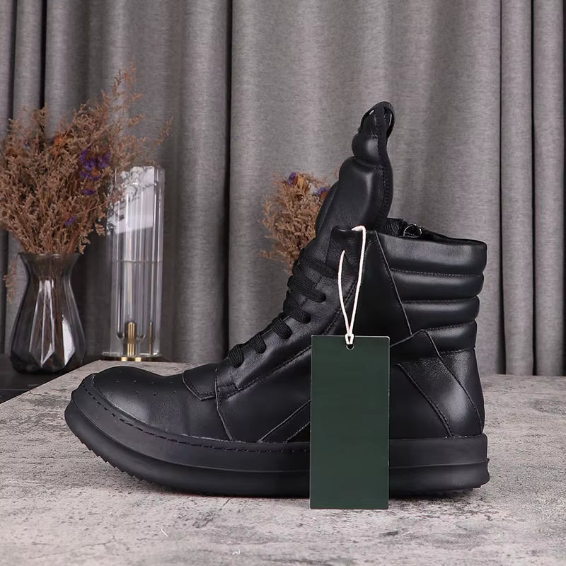 Men'S Casual Shoes Leather Shoes for Women Inverted Triangle Design Women'S Sneakers Lace-Up Patchwork Men'S Shoes