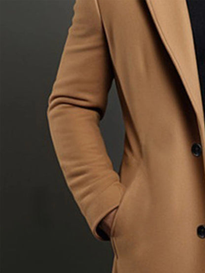 Manteau Classique à Revers pour Homme – Veste d'Hiver à Simple Boutonnage