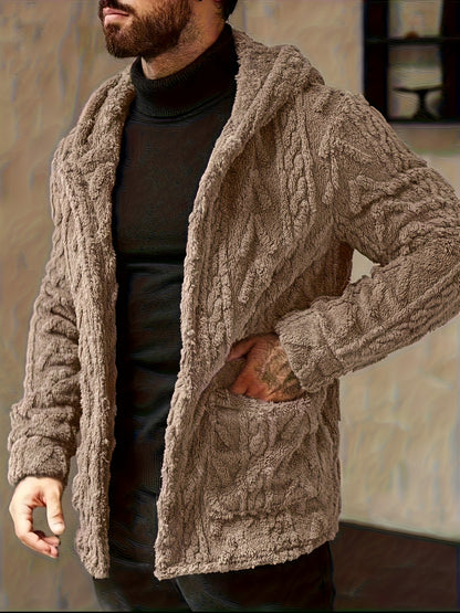Veste à Capuche Polaire Douillette Homme – Cardigan Boutonné Hiver