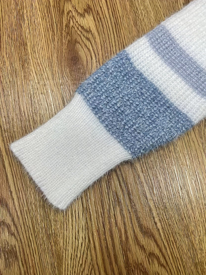 Women’s Plush Color-Block Sweater – Soft Fleece Pullover for Fall/Winter