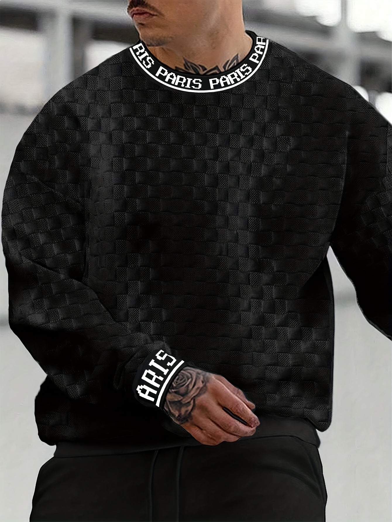 Sweat-shirt performant Jacquard Homme – Pull Décontracté et Sportif