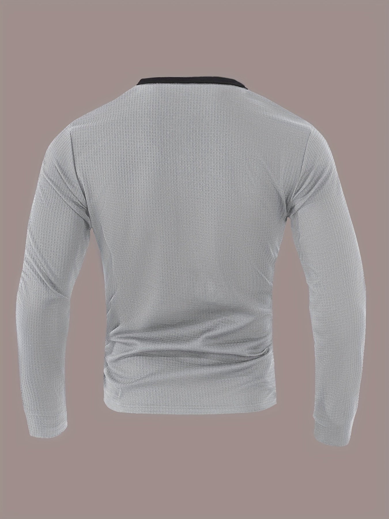 Men’s Waffle Henley Shirt – White & Black All-Season Button Top