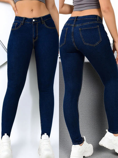 Vaqueros pitillo de mujer de tiro alto – Vaqueros elásticos estilo lápiz