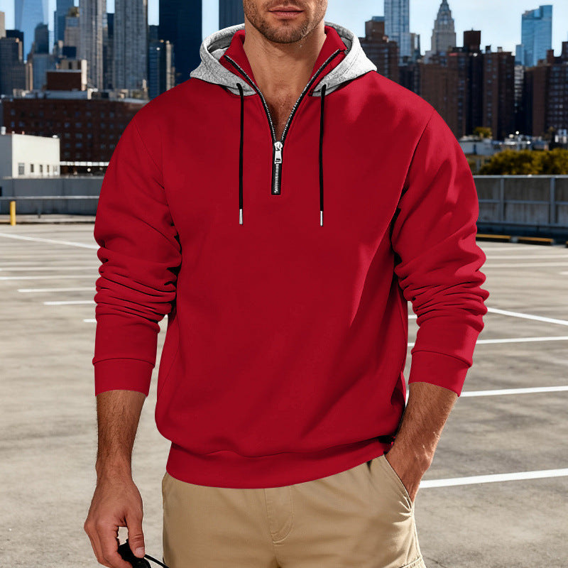 Sudadera con capucha de cuello alto para hombre – Sudadera informal de lujo para viajeros