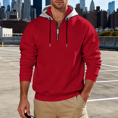 Sudadera con capucha de cuello alto para hombre – Sudadera informal de lujo para viajeros