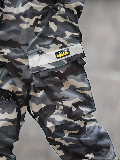 Men’s Camouflage Cargo Pants – Multi-Pocket Loose Street Trousers