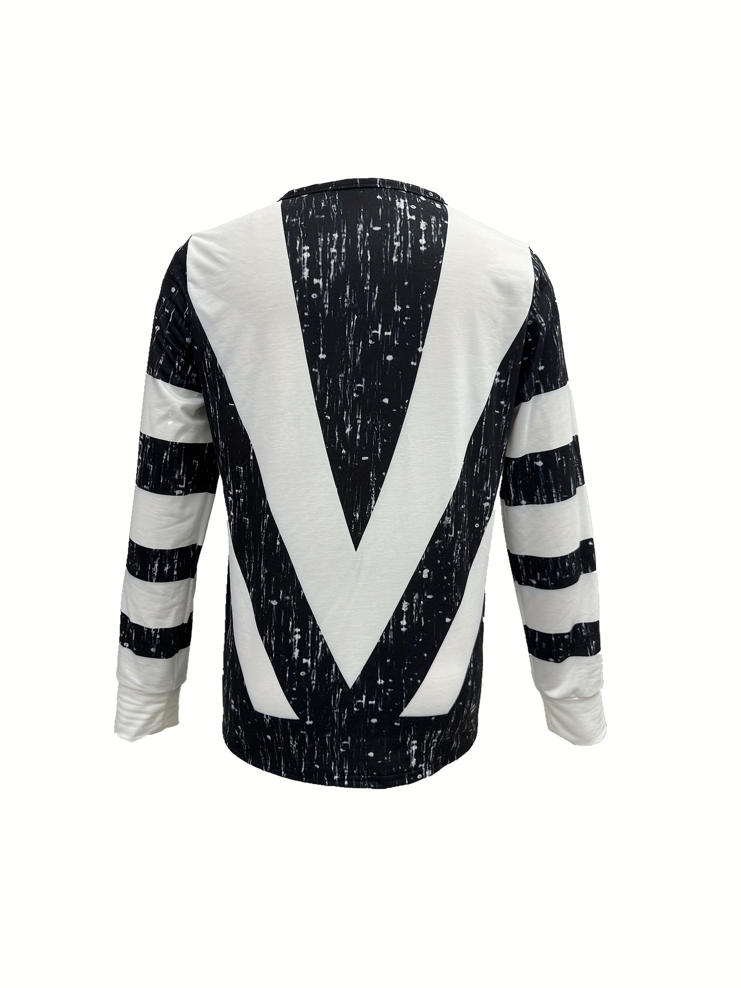 Colorblock Stripe Zip-Front Top – Elegant Long Sleeve Knit Tee