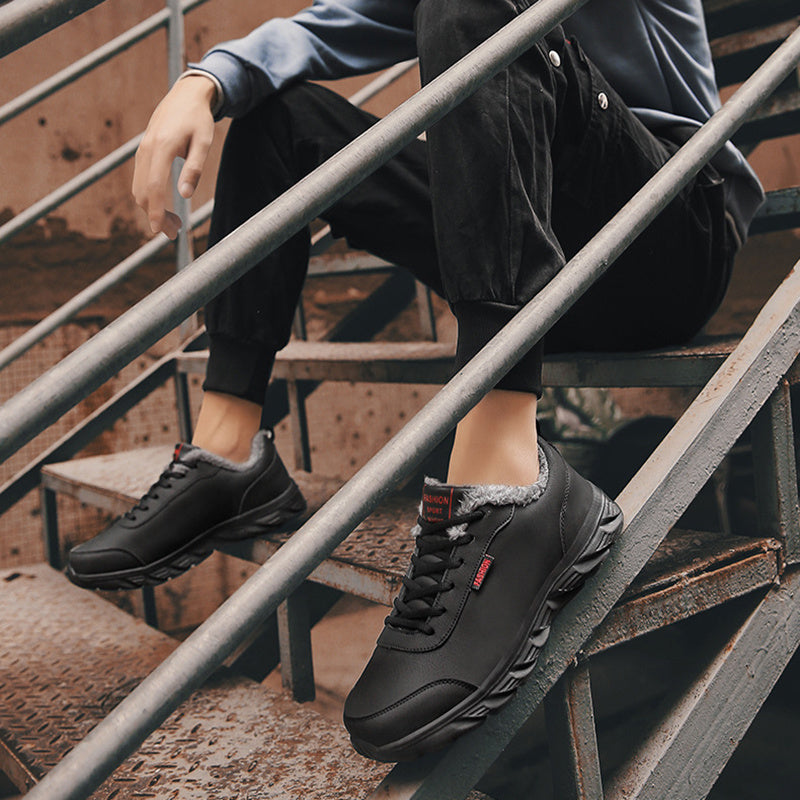 Loom & Soul™ Men’s Winter Warm Sneakers – Waterproof, Anti-Slip, Plush-Lined Comfort Shoes