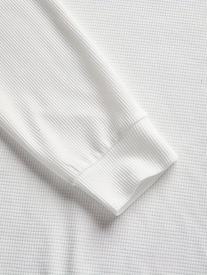 Men’s Waffle Knit Sweatshirt – Color Block Crewneck Casual Pullover