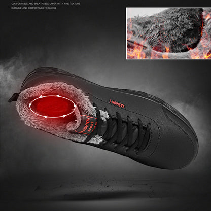 Loom & Soul™ Men’s Winter Warm Sneakers – Waterproof, Anti-Slip, Plush-Lined Comfort Shoes