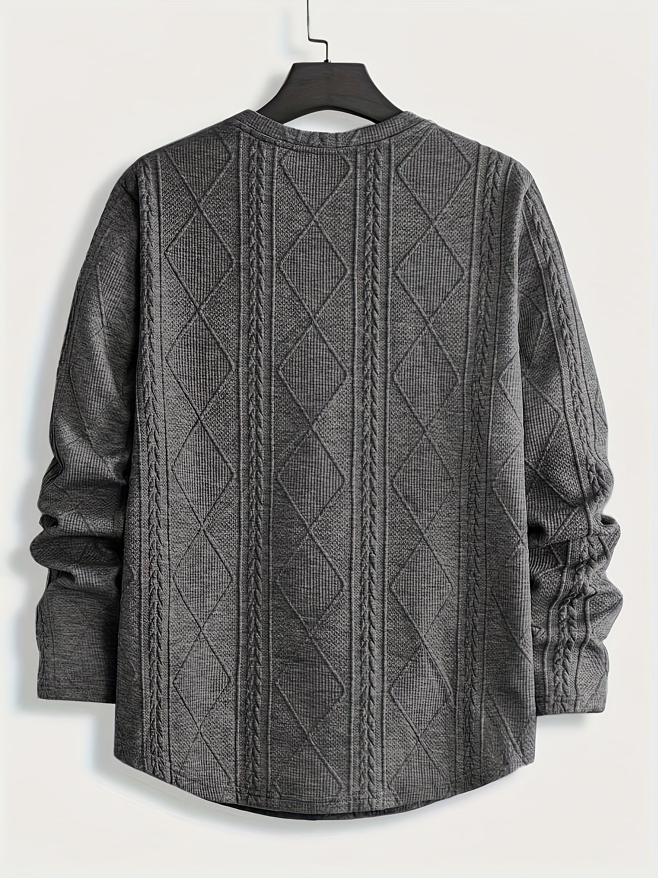 Men’s Geometric Crew Neck Sweatshirt – Long Sleeve Casual Pullover