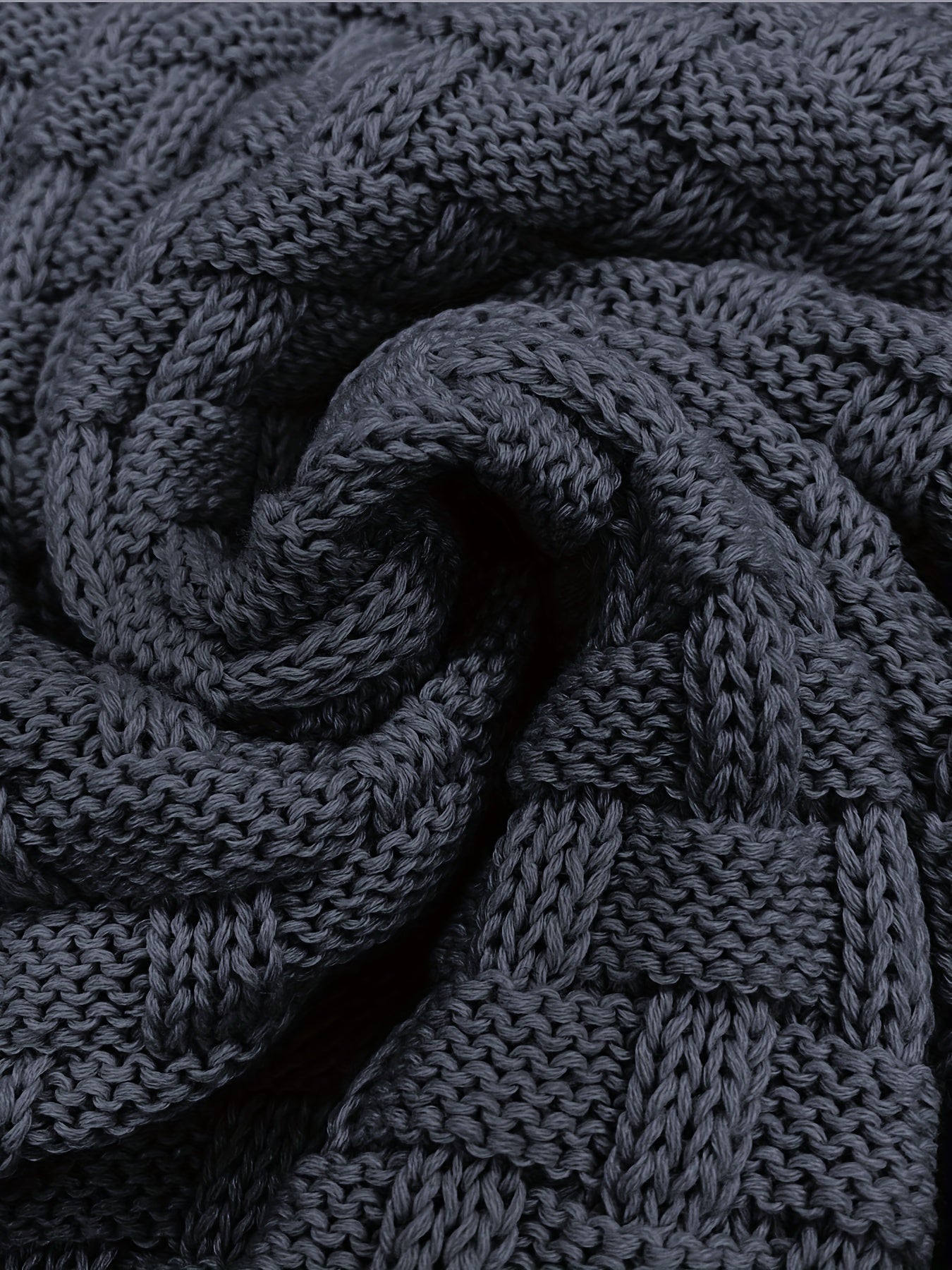 Men’s Waffle Knit Sweater – High Stretch Pullover with Lapel Collar