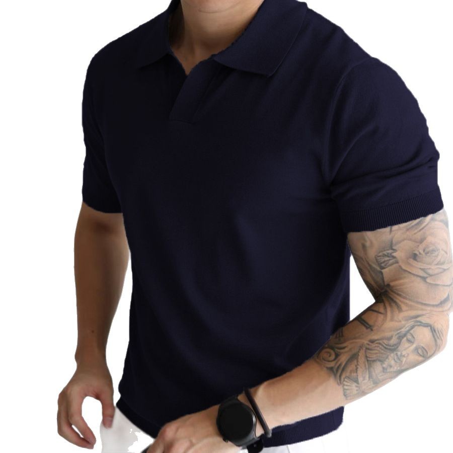 Camiseta de verano para hombre con cuello tipo polo – Corte ajustado, ligera e informal