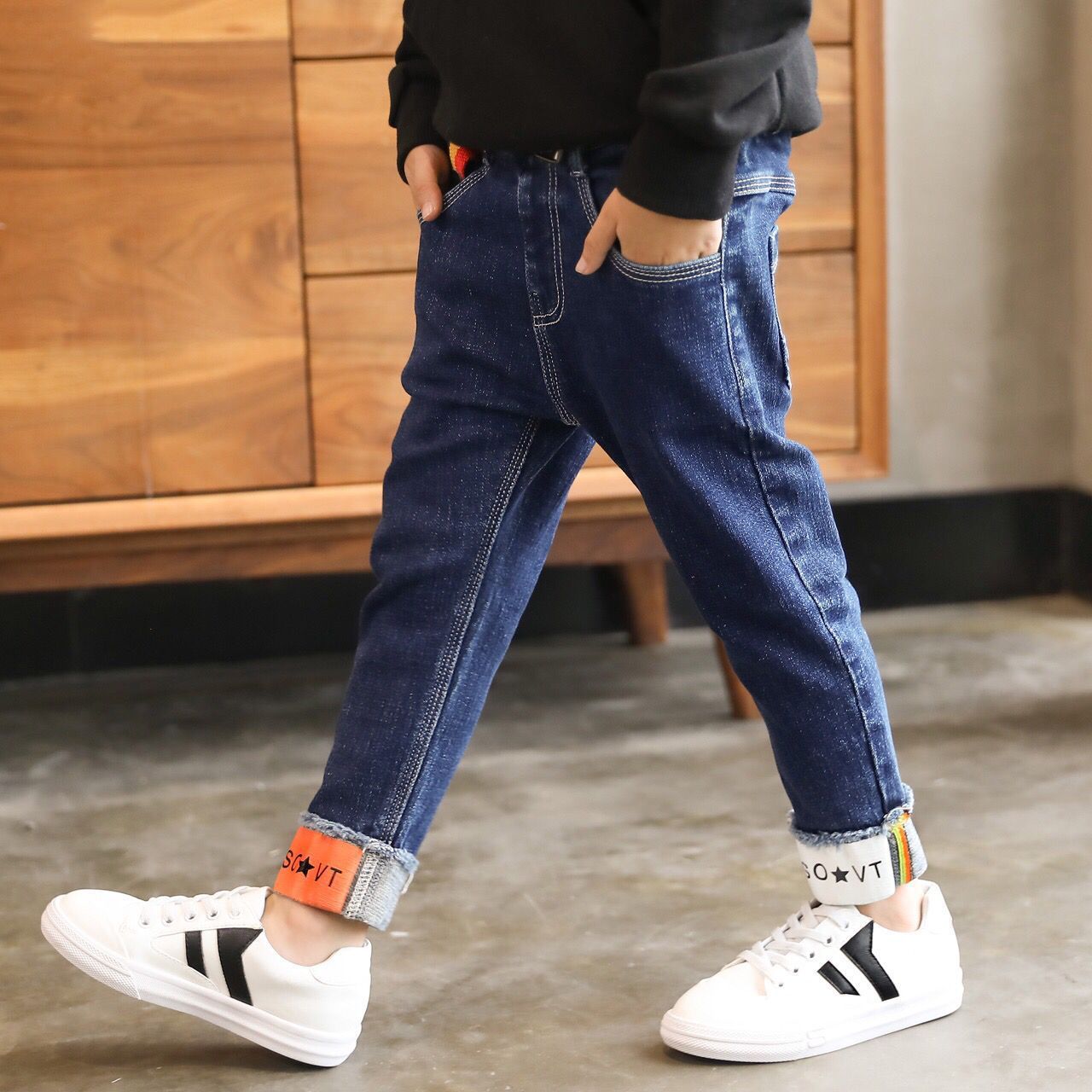 Loom & Soul Boys’ Denim Trousers – Letter Print Kids’ Jeans with Comfortable Fit and Durable FabricLoom & Soul Boys’ Denim Trousers – Letter Print Kids’ Jeans with Comfortable Fit and Durable Fabric