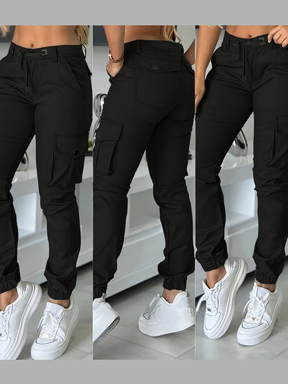 Women’s High-Waisted Cargo Pants – Elegant All-Season Work Trousers