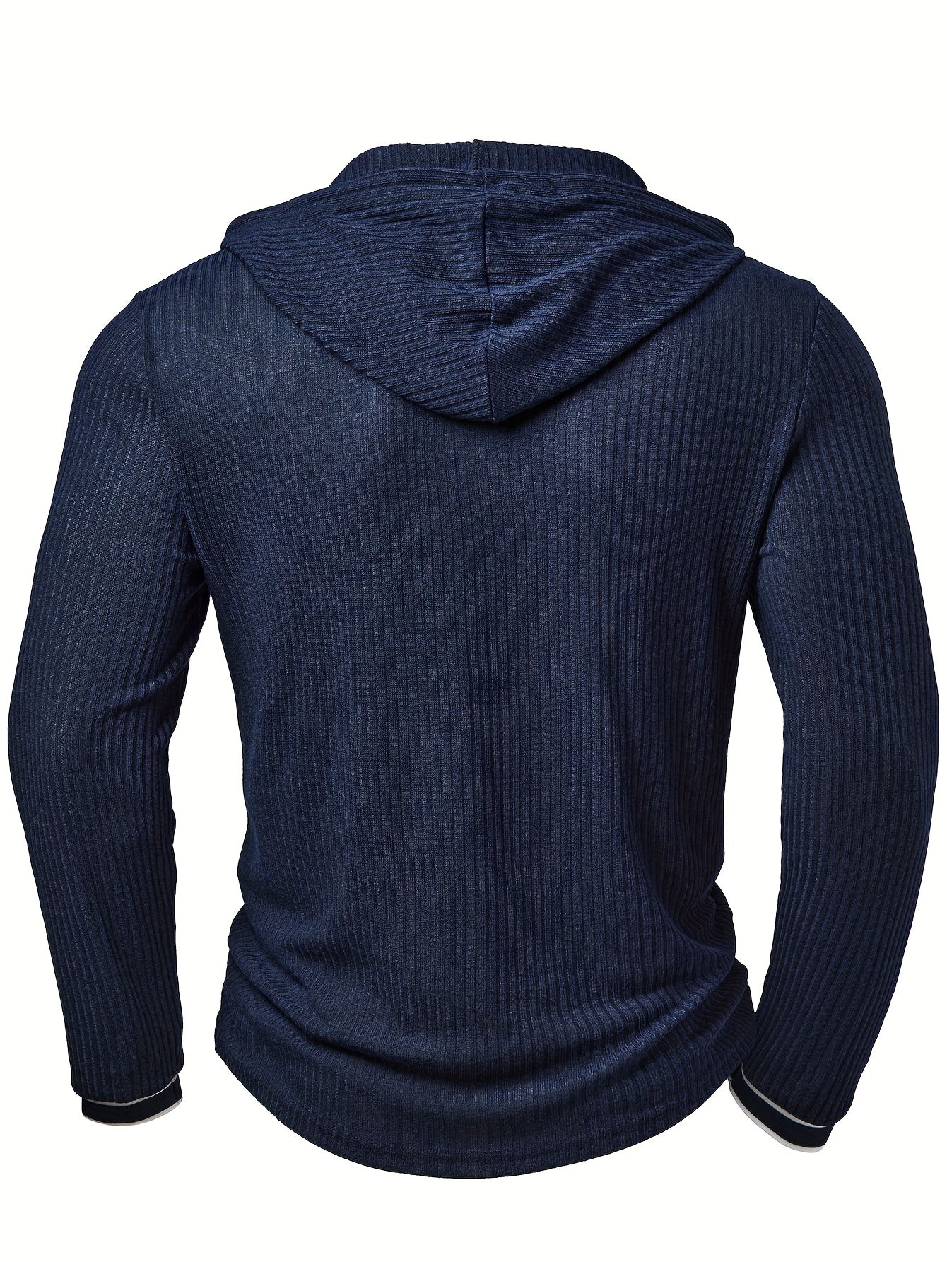 Haut à capuche Henley color block pour homme – Pull décontracté à boutons