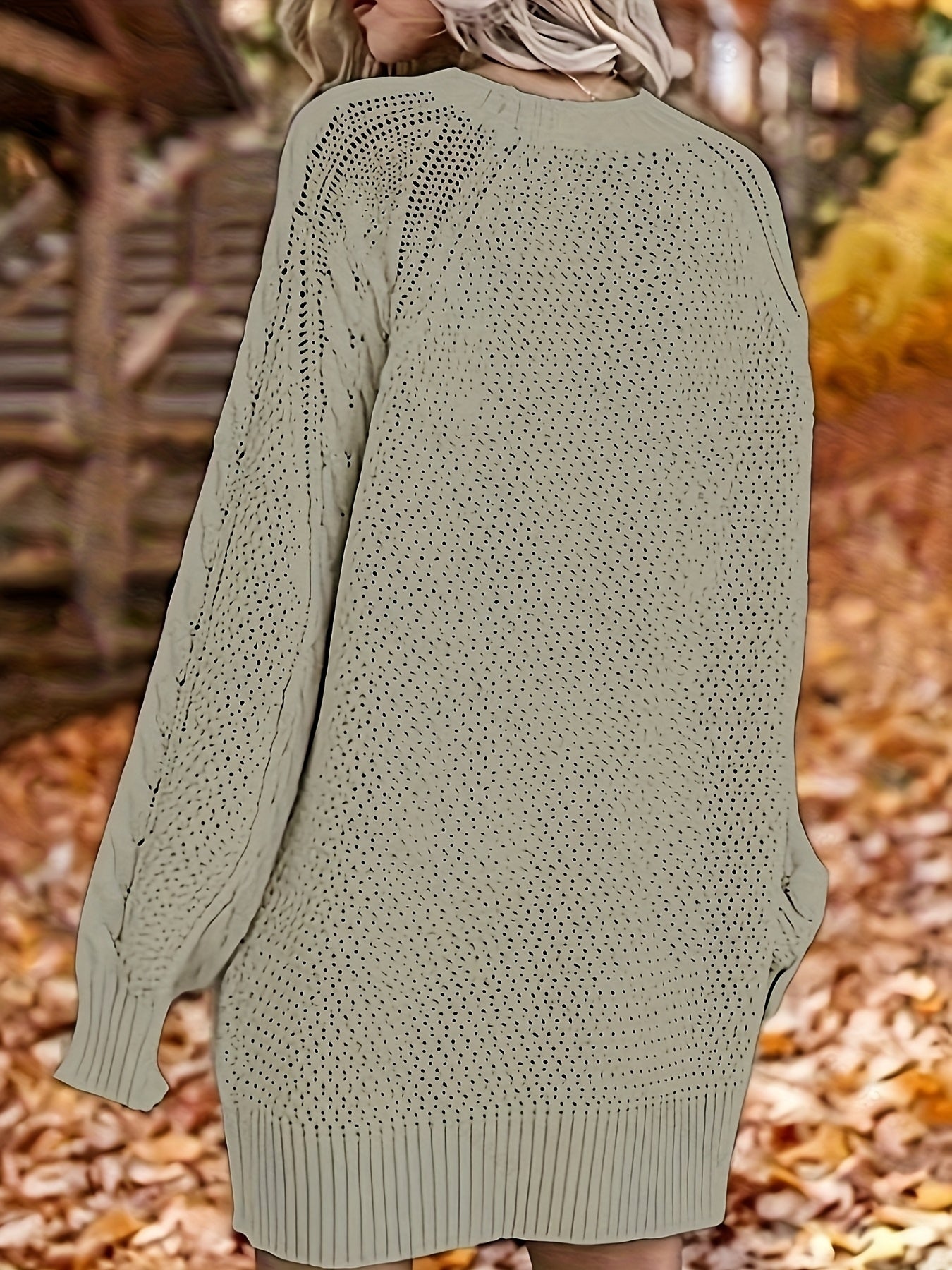 Women’s Vika Sweater – Loose Midi Knit Crewneck Pullover