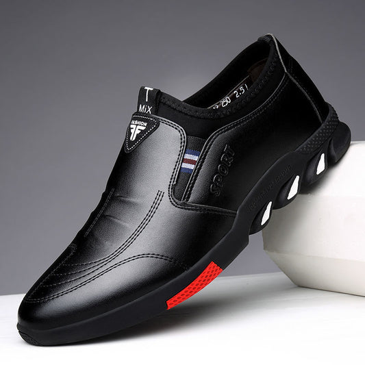 Loom & Soul™ Men’s PU Leather Business Shoes – Classic Flat Dress Shoes for Work & Formal Style