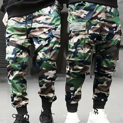Men’s Camouflage Cargo Pants – Multi-Pocket Loose Street Trousers
