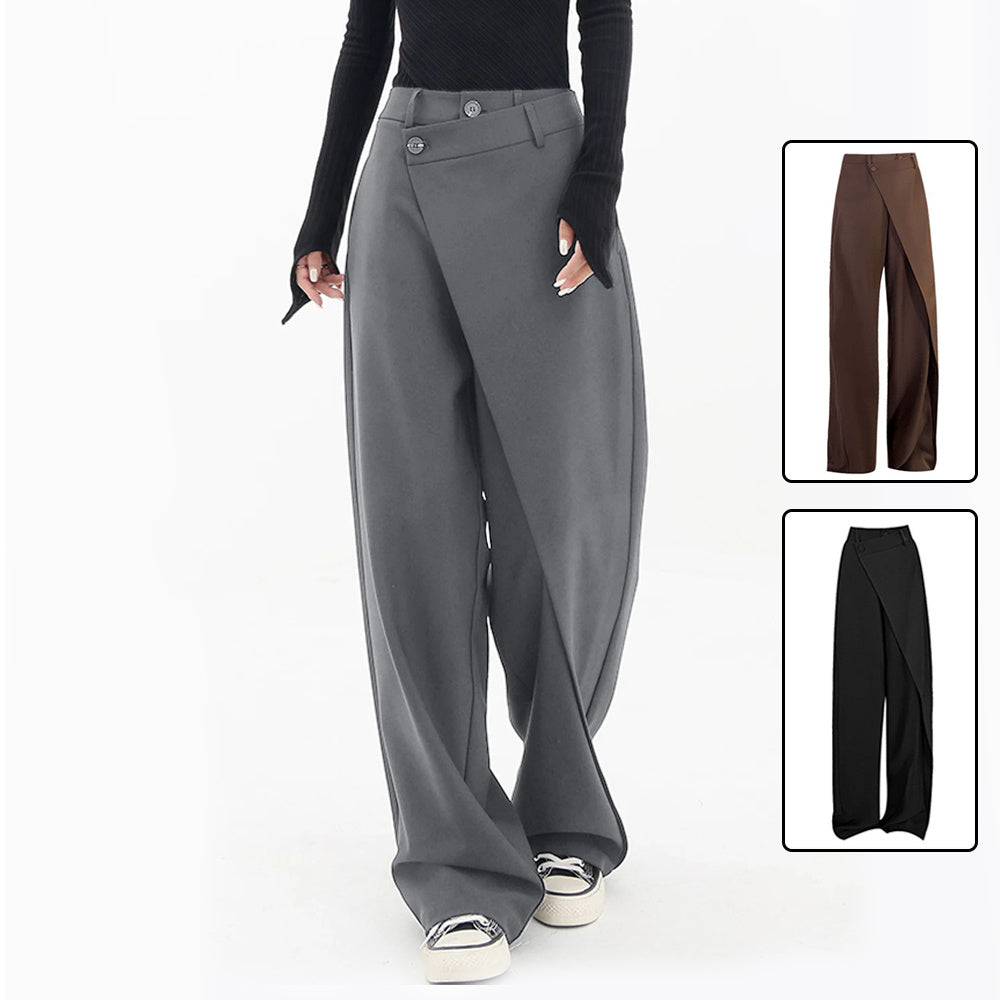 Loom & Soul™ Irregular Wide-Leg Pants – Women’s High-Waist Loose Trousers