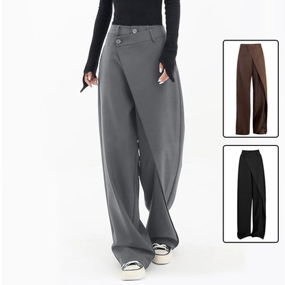 Loom & Soul™ Irregular Wide-Leg Pants – Women’s High-Waist Loose Trousers