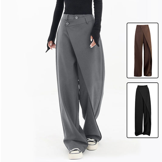 Loom & Soul™ Irregular Wide-Leg Pants – Women’s High-Waist Loose Trousers