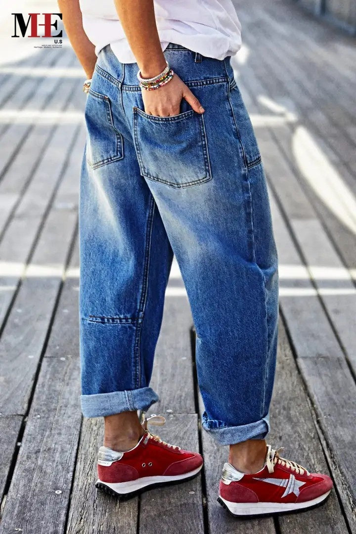 Vaqueros clásicos ajustados para mujer – Denim casual para el día a día (T198)