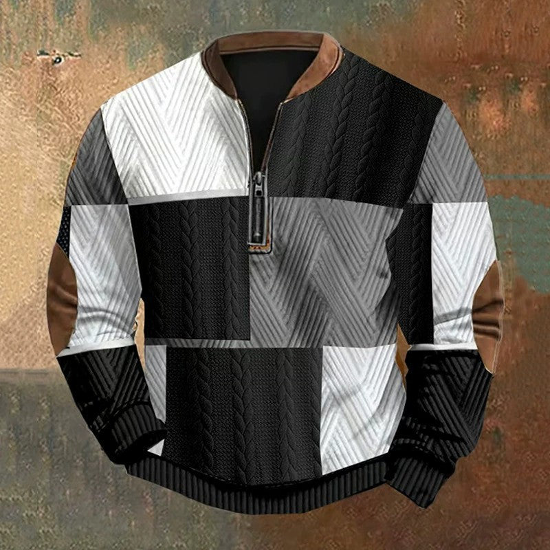 Men’s 3D Digital Print Zip-Up Sweatshirt – Spring & Autumn Style