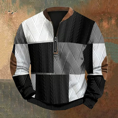 Men’s 3D Digital Print Zip-Up Sweatshirt – Spring & Autumn Style