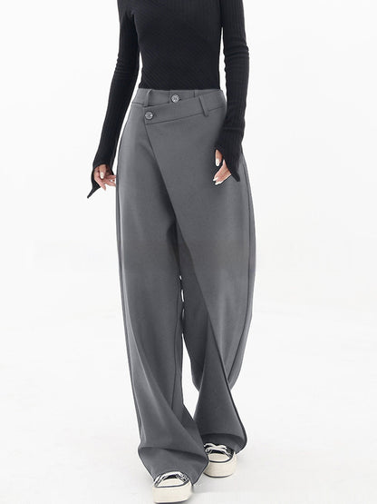 Loom & Soul™ Irregular Wide-Leg Pants – Women’s High-Waist Loose Trousers