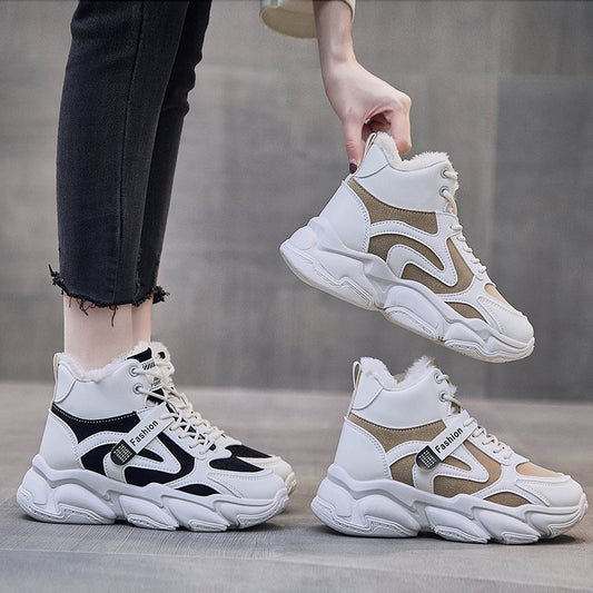 Loom & Soul™ Women’s Fleece-Lined High Top Sneakers – Warm, Clunky Winter Comfort Shoes