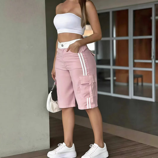 Women’s Cropped High-Waist Pants – European Casual Fit