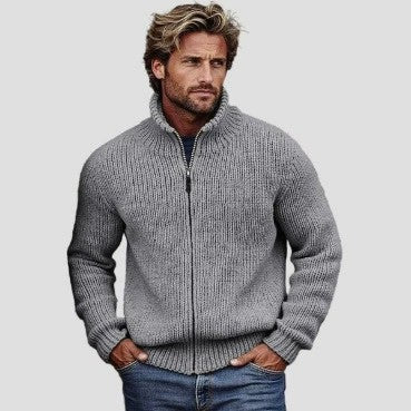 Men’s 3D Print Zip-Up Jacket – Long Sleeve Casual Cardigan