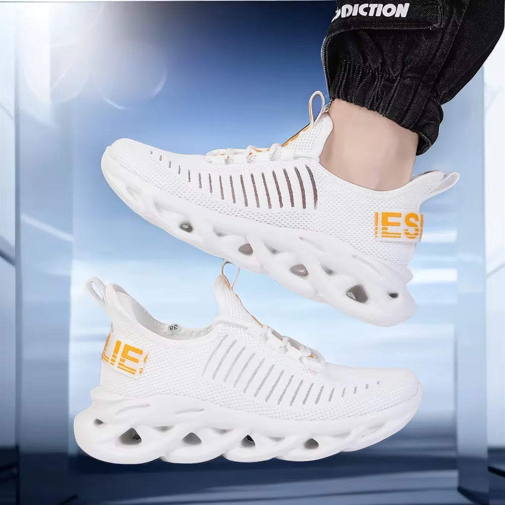 Men'S Shoes Summer Mesh Breathable Sports Shoes Men'S Casual Running Hollow Mesh Shoes Lightweight anti Slip Tennis Sports Shoes